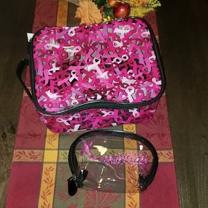 STAGE Lucite Breast Ca. Cosmetic Travel Bag Set